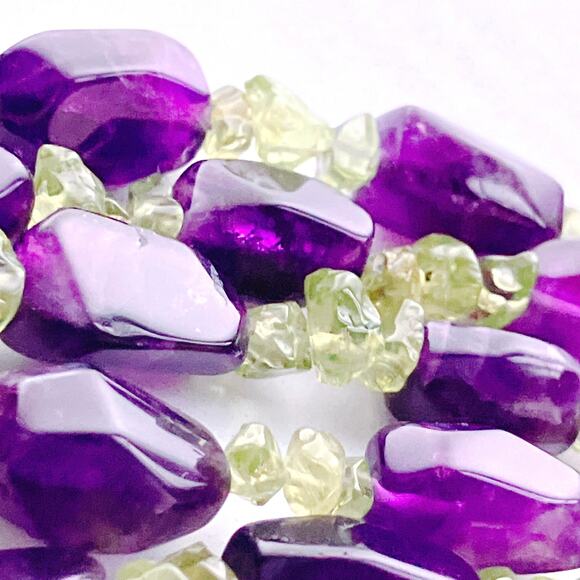 Signed Jay King DTR Amethyst Peridot Sterling Silver Multi Strand Necklace - Picture 10 of 16